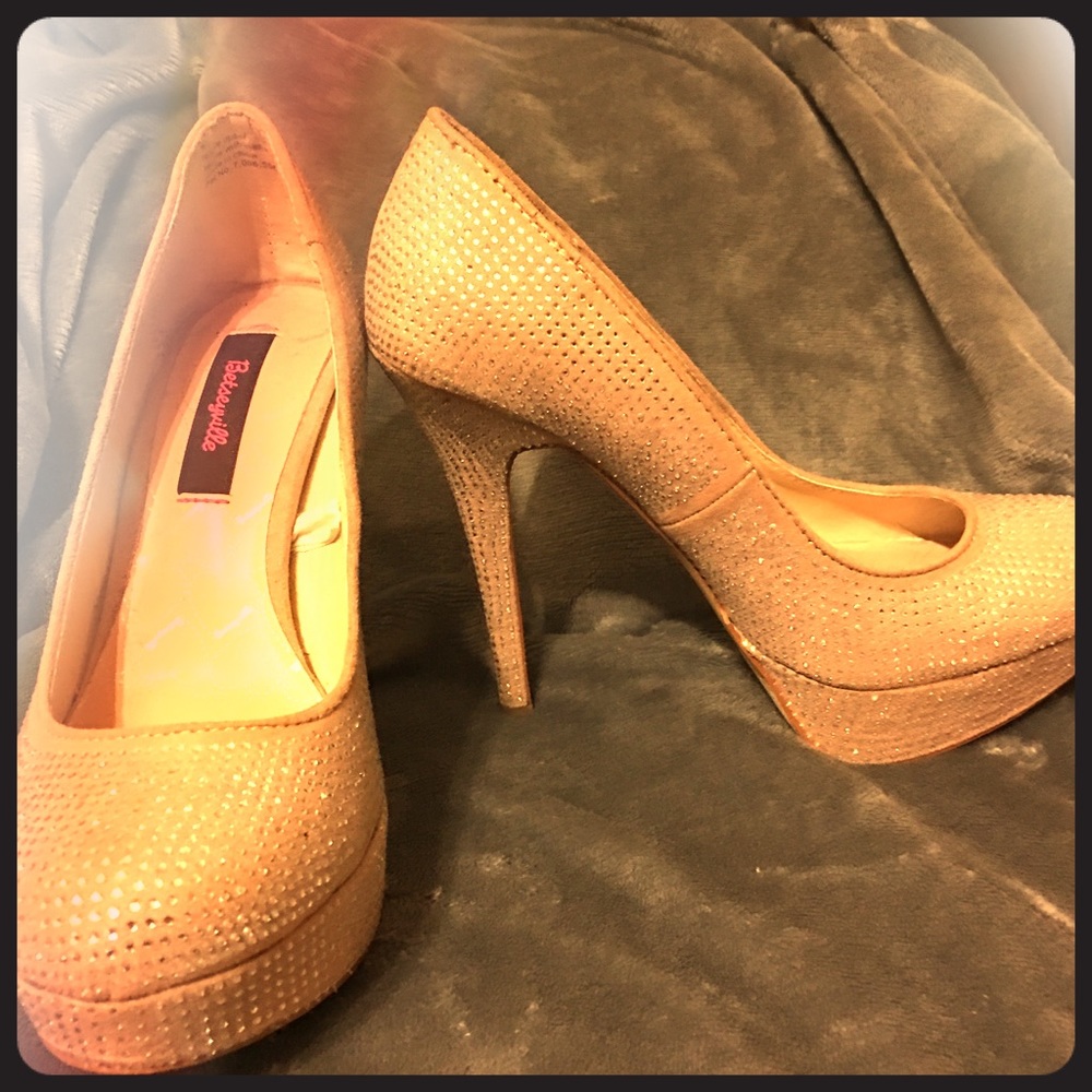 Rhinestone studded pumps